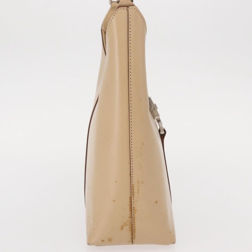 Authentic GUCCI Jackie Shoulder Bag Leather Beige Silver 001 3875 - Picture 13 of 16